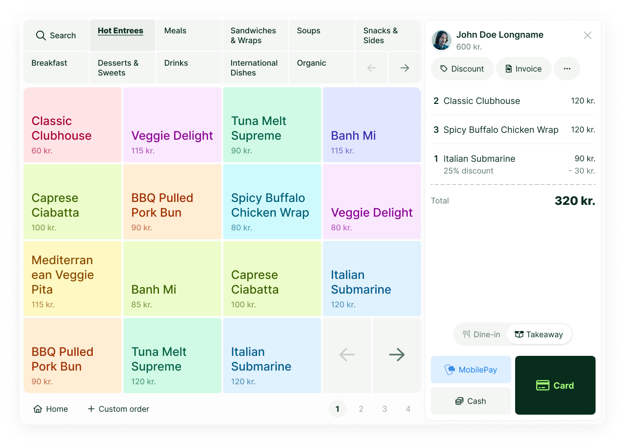 POS system screenshot